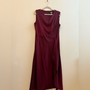 Classy, maroon draped dress